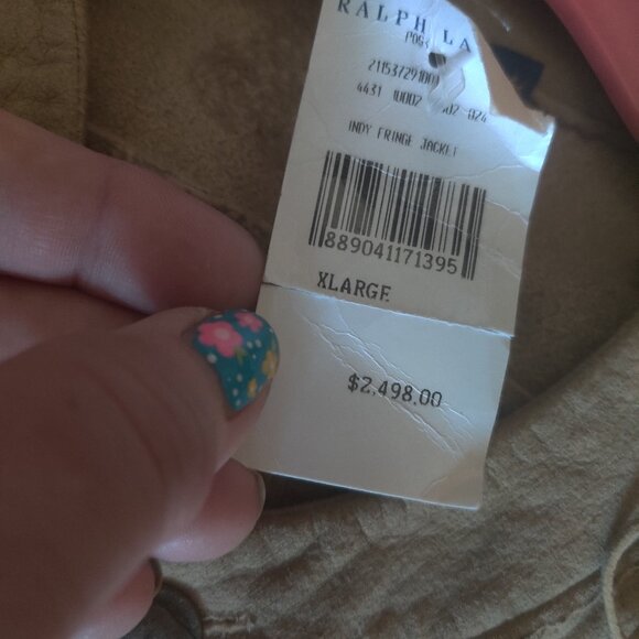 Ralph Lauren leather beaded jacket size XL New (roomy) - Picture 2 of 4